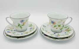 Vintage Noritake Nouveau #2402 Floral Cup, Saucer &amp; Bread Plate - Set Of 2  - £19.72 GBP