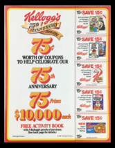 1981 Kellogg&#39;s 75th Anniversary Activity Book Circular Coupon Advertisement - £14.80 GBP