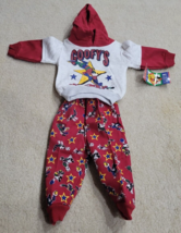 NEW Vintage Mickey for Kids Size 12 Months Goofy Red 2 Piece Hoodie Pants Set - £25.08 GBP