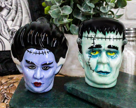 Ebros Frankenstein Zombie Bride And Groom Ceramic Salt And Pepper Shaker... - £13.34 GBP