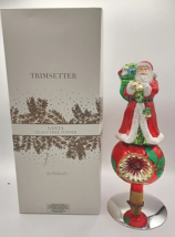 Vintage Dillard’s  Trimsetter Santa Glass Tree Topper In Box w Tag CS4 - £118.51 GBP