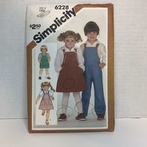 Simplicity 6228 Size 5 Child's Overalls in 2 Lengths Sundress Jumper Shirt - £10.10 GBP