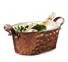 Party Tub Ice Bucket with Handles Copper Color Stainless Steel 16" Long Barbeque image 1