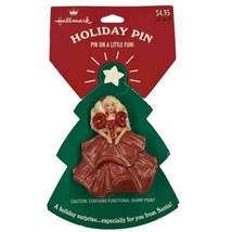 Barbie Hallmark Holiday Doll Christmas Lapel Pin Brooch on Card - $12.74