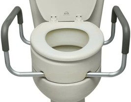 Essential Medical Supply Elevated Toilet Seat with Padded Arms, Elongate... - £44.82 GBP