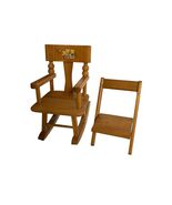 Vintage Strombecker Dollhouse Rocking Chair &amp; Folding Chair Set Wood 1:6... - $36.00