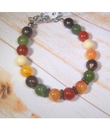 Bracelet Bead Multi Color Round 6.5&quot; Free Extender Available Upcycled Ha... - $6.00