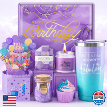 Birthday Spa Gift Basket for Women - Unique Bath Set, Tumbler, Candle, S... - $42.04