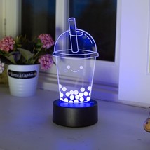 Boba Bubble Milk Tea 3D Acrylic Led Lamp Night Light Flashing Cool (Bobalamp) - $28.99