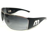Miu Sunglasses SMU58G 1BC-5D1 Black Silver Wrap Frames black Shield Lens - $186.70