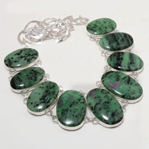 Ruby Zoisite Oval Shape Gemstone Handmade Fashion Necklace Jewelry 18&quot; SA 2609 - £11.98 GBP