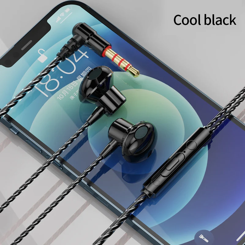  headphones with microphone wired earphone hifi bass earbuds with wire stereo headphone thumb200