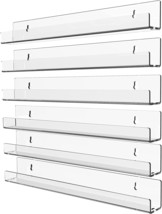 6 Pack Acrylic Clear Floating Bookshelf For Kids Room, 15&quot; Invisible Wall - £28.72 GBP
