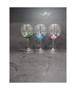 Waterford Marquis Wine Glasses, 2003 Polka Dot 20oz Blue Green Pink, Set... - $1,129.00 MXN