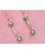 0.50CT Künstlicher Diamant Tropfen / Lange Ohrringe 14K Weiß Vergoldet - $51.82 CAD