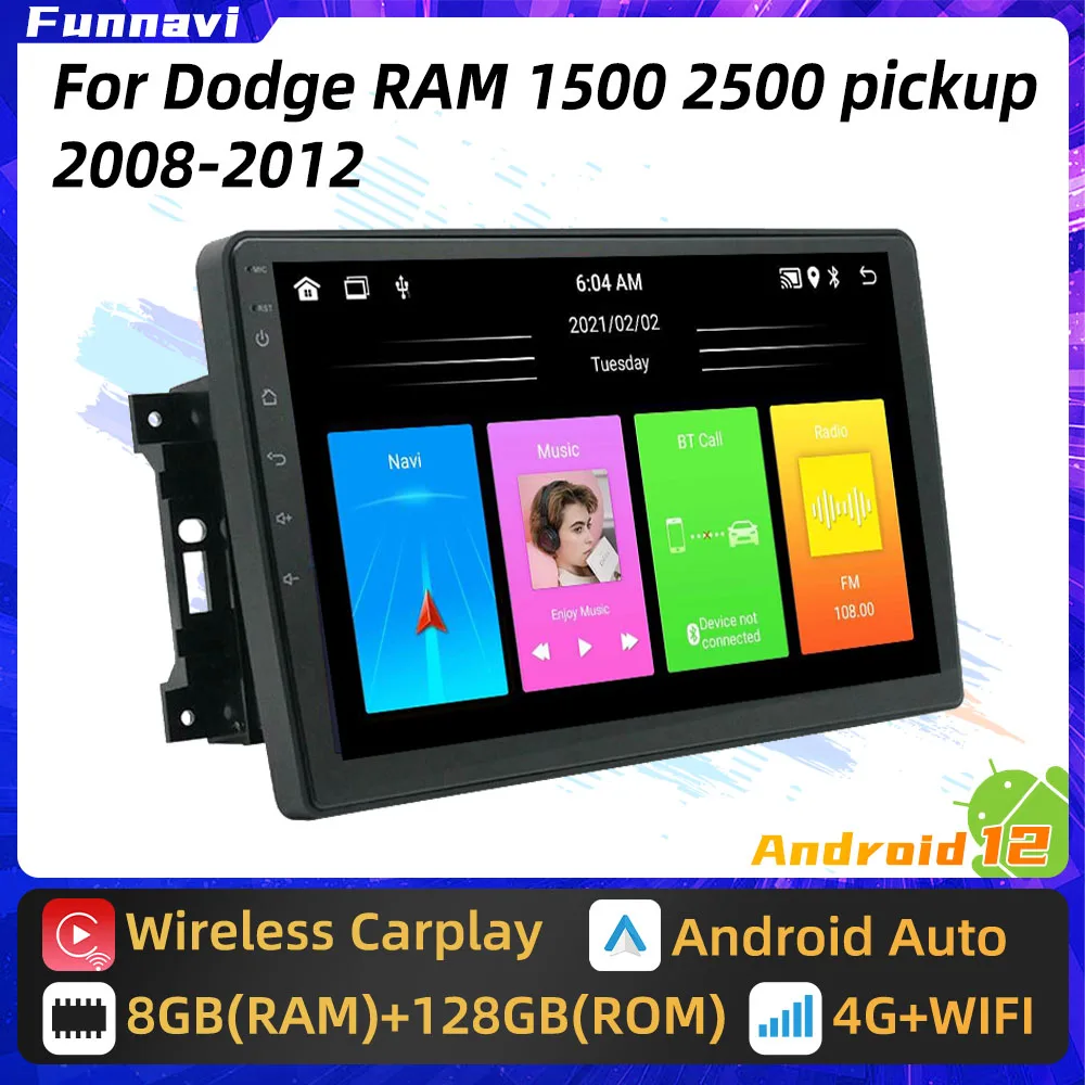 Android Multimedia for Dodge Ram 1500 2500 Pickup 2008 - 2012 Car Radio 2 Din - $188.53+