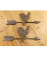 Set of 2 Rooster Weathervane Top Cast Iron Rustic Farmhouse Welding Art ... - $642.78 MXN