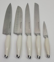 5 Portmeirion Kitchen Cooking Knife Set Lot Slicing Chef Bread Paring White - £19.10 GBP