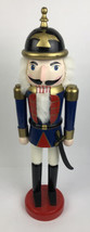 20” Christmas Wooden Nut Cracker Soldier With Sword Blue Zred Gold - LOOK - £24.12 GBP