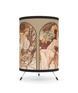 Tripod Lamp The Seasons Women Alphonse Mucha Art Nouveau - $1,863.07 MXN