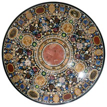 Marble Inlay Coffee Table Top, Pietra Dura Living Room Furniture, Black ... - $2,890.00