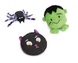 Monsters and Spiders and Cats Oh My! Dog Halloween Themed Plush Squeaker Toys (6 - £12.07 GBP+