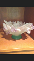 lilac and green floral petal serving dish or candle holder - £99.91 GBP
