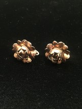 Vintage 50s golden rose screw back earrings - $20.00