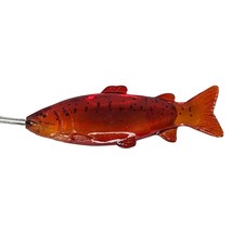 Orange Lucite Trout Fish Hanging Christmas Ornament - £11.14 GBP