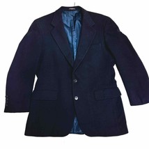Mens Club Room 2 button Cashmere Blazer Sport Coat Navy Blue Vintage Sz L - $78.41