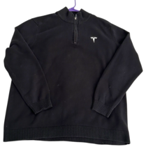 Tesla Quarter Zip Knit Sweater Mens XL Black  with White Embroidered Logo - $47.45
