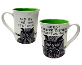 Enesco Hoots N’ Howlers Owl Nerd Coffee Mug by Lorrie Veasey 16 oz Stoneware - £10.19 GBP