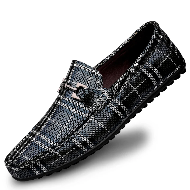 High-end new mens loafers Fashion Crocodile Skin Pattern Genuine cow Lea... - £71.64 GBP