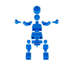 PAPBRIKS Super Posable Blue blank plain DIY Custom Minifigure! - £6.61 GBP