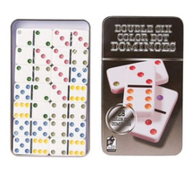 Double 6 Classic Dominos Set Color Dot Game Set Collector Tin Case Priced Cheap - £19.98 GBP