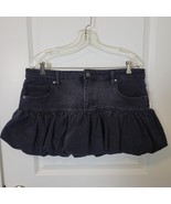 Madden NYC Women’s Denim Bubble Miniskirt Size Large Black Wash Lined NWT - $362.73 MXN