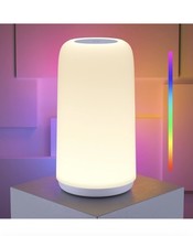 Touch Bedside Table Lamp, [Sleek Design &amp; RGB Mode] 3 Way Dimmable Small... - $17.71 CAD