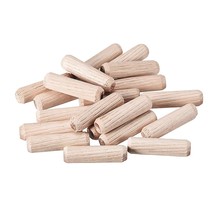uxcell 0.31&quot;x1.18&quot;(8x30mm) Wooden Dowel Pin Wood Kiln Dried Fluted Beveled Hardw - £10.21 GBP