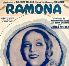 Ramona Dolores Del Rio 1927 Sheet Music Waltz Piano Ukulele Banjo DWFF1 - £23.69 GBP