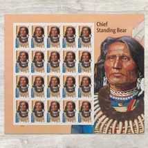 Chief Standing Bear Design 1 Sheet of 20 Postage Stamps - £14.09 GBP