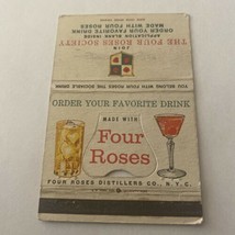 Matchbook Cover Matchcover Liquor Four Roses Drink Distillers - £2.65 GBP