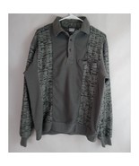Vintage Haband Casual Joe Men&#39;s Gray Long Sleeve Polo Shirt Size XL - $19.79