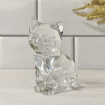 Crystal Glass Cat Paperweight Figurine Kitten Princess House VTG Germany 1980s - £9.36 GBP