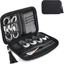 Mkono Electronics Organizer Travel Cable Cord Organizer Cotton Bag,, Black - $38.99