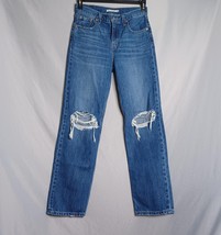 Levis Low Pro Straight Jeans Womens 26 Blue Distressed Ripped Knee Denim... - $552.51 MXN