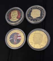 4 Trump Challenge Coin Gold Enamel Eagle President White House 2nd Amendment New - £33.31 GBP