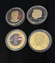 4 TRUMP CHALLENGE COIN GOLD ENAMEL EAGLE PRESIDENT WHITE HOUSE 2nd AMEND... - $42.30