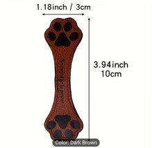 Paw Print Magnetic Bookmark "Knowledge Is Power" Dark Brown  image 3