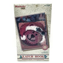 WonderArt Caron Latch Hook Kit Christmas Bear  12&quot; X 12&quot; ART # 4675 - $15.37