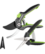 Pruning Shears 2 Pack, 8&quot; , Bypass Shears and 6.25&quot; Straight Garden Scis... - £20.13 GBP
